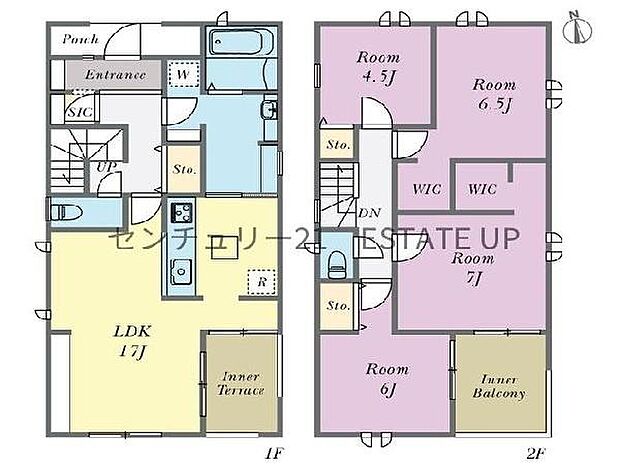 【間取り】ファミリーにおすすめの4LDK。寝室、お子様のお部屋など分けた使いかたが可能です。