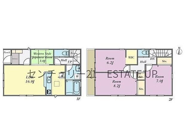 【間取り】ファミリーにおすすめの4LDK。寝室、お子様のお部屋など分けた使いかたが可能です。