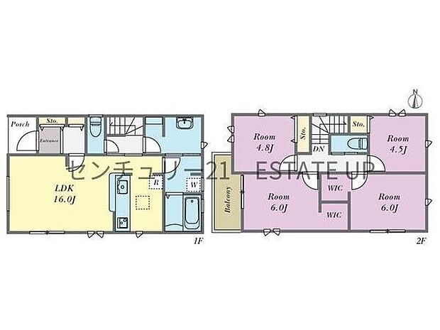 【間取り】ファミリーにおすすめの4LDK。寝室、お子様のお部屋など分けた使いかたが可能です。