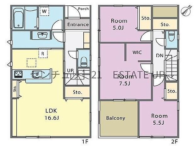 【間取り】ファミリーにおすすめの4LDK。寝室、お子様のお部屋など分けた使いかたが可能です。
