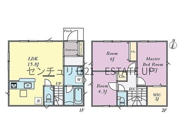 【間取り】ファミリーにおすすめの3LDK。寝室、お子様のお部屋など分けた使いかたが可能です。