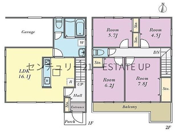【間取り】ファミリーにおすすめの4LDK。寝室、お子様のお部屋など分けた使いかたが可能です。