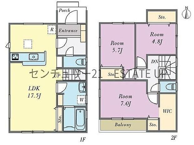 【間取り】ファミリーにおすすめの3LDK。寝室、お子様のお部屋など分けた使いかたが可能です。