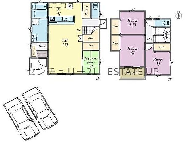 【間取り】ファミリーにおすすめの4LDK。寝室、お子様のお部屋など分けた使いかたが可能です。