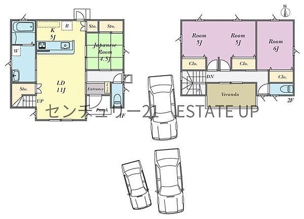 【間取り】ファミリーにおすすめの4LDK。寝室、お子様のお部屋など分けた使いかたが可能です。