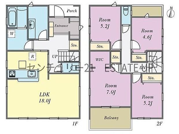 【間取り】ファミリーにおすすめの4LDK。寝室、お子様のお部屋など分けた使いかたが可能です。