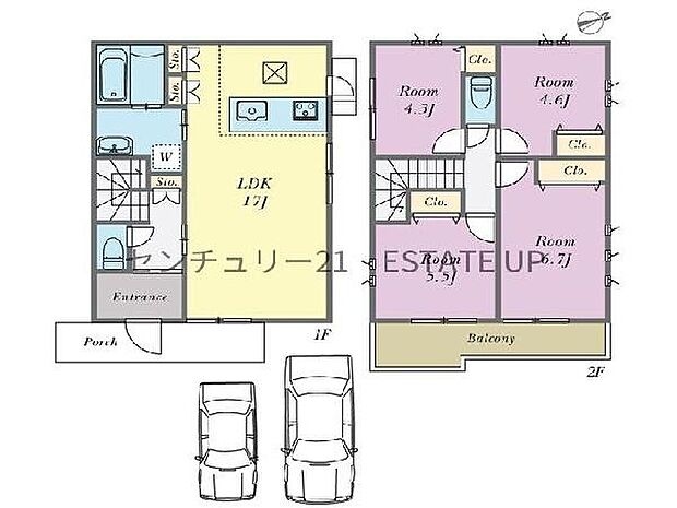 【間取り】ファミリーにおすすめの4LDK。寝室、お子様のお部屋など分けた使いかたが可能です。