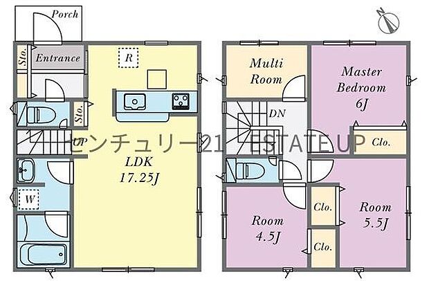 【間取り】ファミリーにおすすめの3SLDK。寝室、お子様のお部屋など分けた使いかたが可能です。
