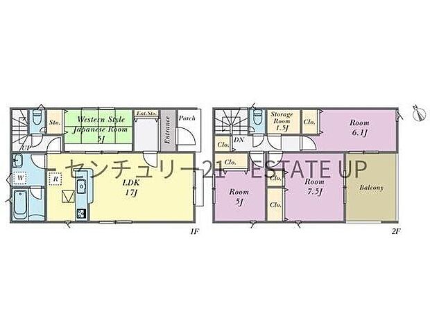 【間取り】ファミリーにおすすめの4LDK。寝室、お子様のお部屋など分けた使いかたが可能です。