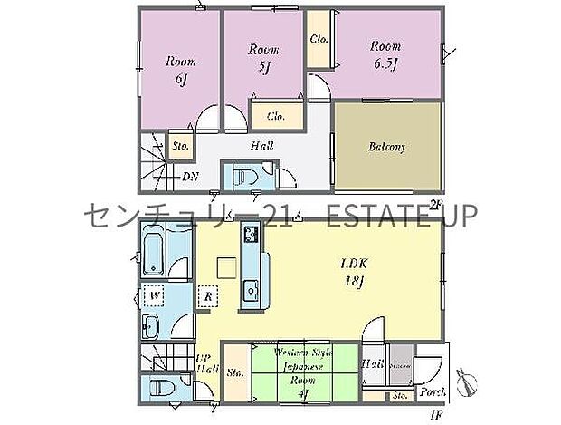 【間取り】ファミリーにおすすめの4LDK。寝室、お子様のお部屋など分けた使いかたが可能です。