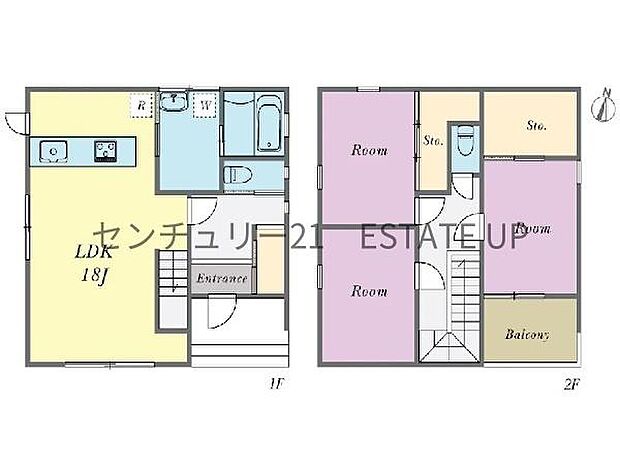 【間取り】ファミリーにおすすめの3LDK。寝室、お子様のお部屋など分けた使いかたが可能です。