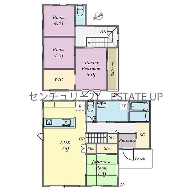 【間取り】ファミリーにおすすめの4LDK。寝室、お子様のお部屋など分けた使いかたが可能です。