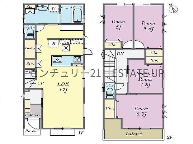 【間取り】ファミリーにおすすめの3SLDK。寝室、お子様のお部屋など分けた使いかたが可能です。
