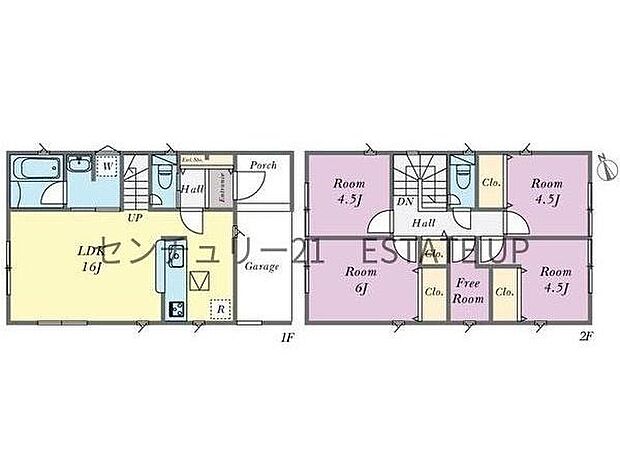 【間取り】ファミリーにおすすめの4SLDK。寝室、お子様のお部屋など分けた使いかたが可能です。