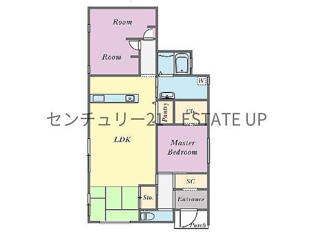 【間取り】ファミリーにおすすめの4LDK。寝室、お子様のお部屋など分けた使いかたが可能です。