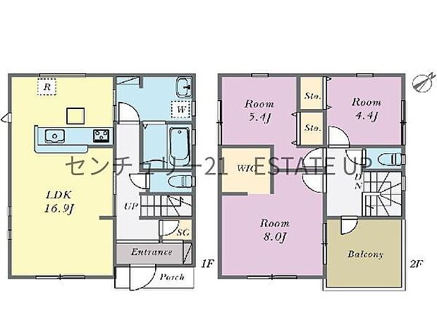 【間取り】ファミリーにおすすめの3LDK。寝室、お子様のお部屋など分けた使いかたが可能です。