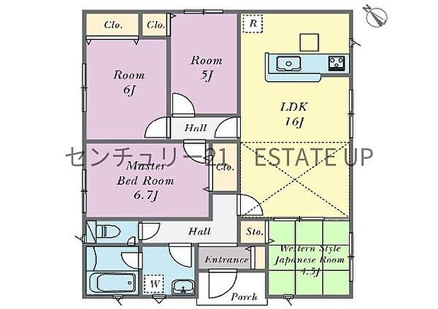 【間取り】ファミリーにおすすめの4LDK。寝室、お子様のお部屋など分けた使いかたが可能です。