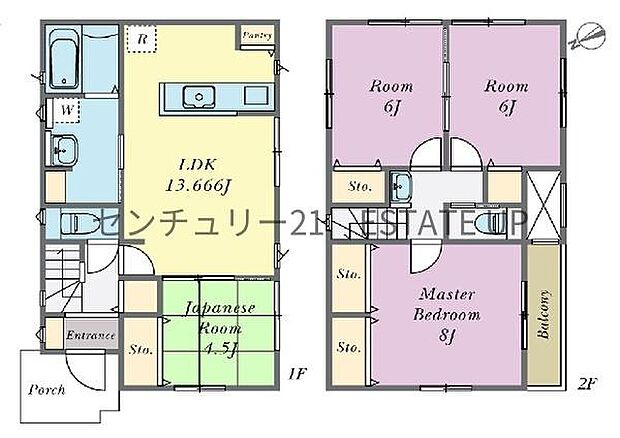 【間取り】ファミリーにおすすめの4LDK。寝室、お子様のお部屋など分けた使いかたが可能です。