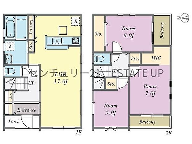 【間取り】ファミリーにおすすめの3LDK。寝室、お子様のお部屋など分けた使いかたが可能です。