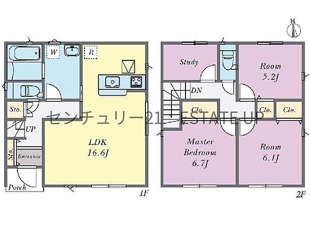 【間取り】ファミリーにおすすめの4LDK。寝室、お子様のお部屋など分けた使いかたが可能です。