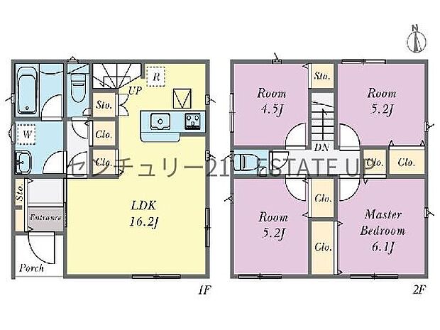 【間取り】ファミリーにおすすめの3LDK。寝室、お子様のお部屋など分けた使いかたが可能です。