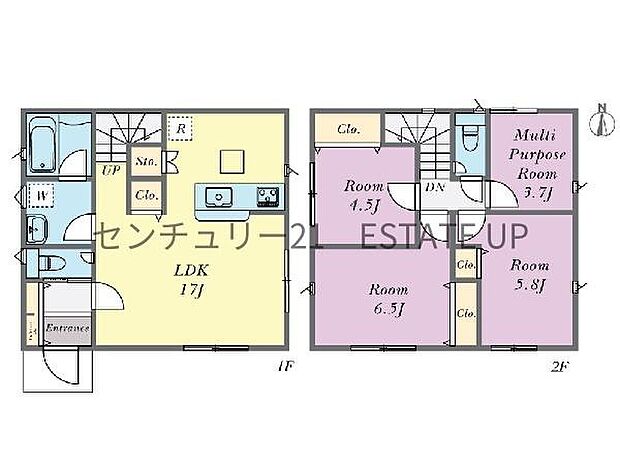 【間取り】ファミリーにおすすめの3LDK。寝室、お子様のお部屋など分けた使いかたが可能です。
