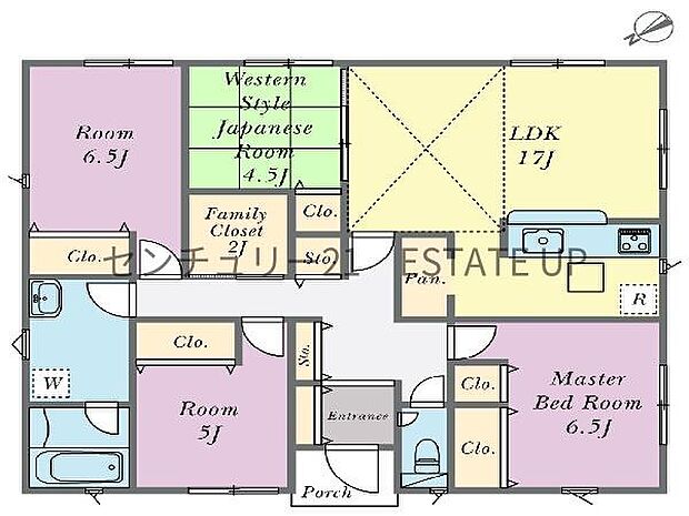 【間取り】ファミリーにおすすめの4LDK。寝室、お子様のお部屋など分けた使いかたが可能です。