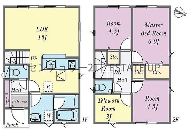 【間取り】ファミリーにおすすめの3LDK。寝室、お子様のお部屋など分けた使いかたが可能です。