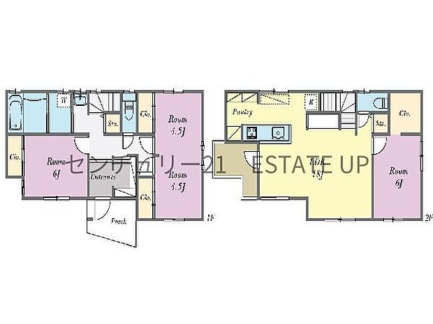 【間取り】ファミリーにおすすめの4LDK。寝室、お子様のお部屋など分けた使いかたが可能です。