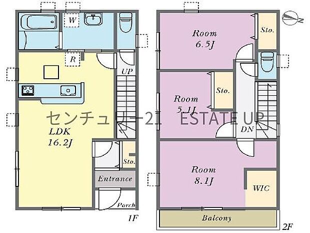 【間取り】ファミリーにおすすめの3LDK。寝室、お子様のお部屋など分けた使いかたが可能です。