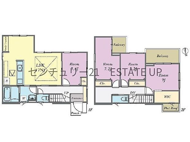 【間取り】ファミリーにおすすめの4LDK。寝室、お子様のお部屋など分けた使いかたが可能です。