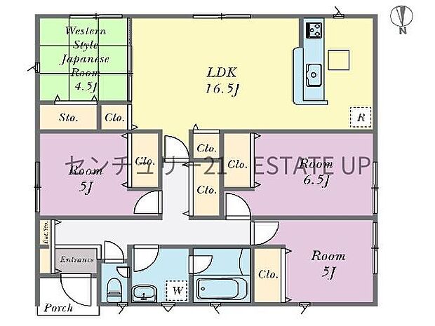 【間取り】ファミリーにおすすめの3SLDK。寝室、お子様のお部屋など分けた使いかたが可能です。