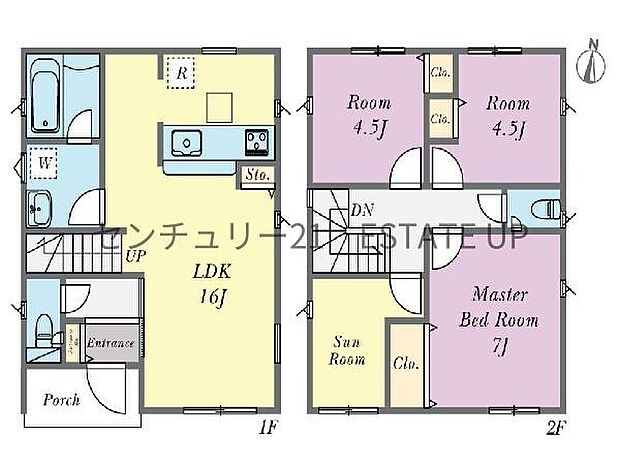 【間取り】ファミリーにおすすめの4LDK。寝室、お子様のお部屋など分けた使いかたが可能です。