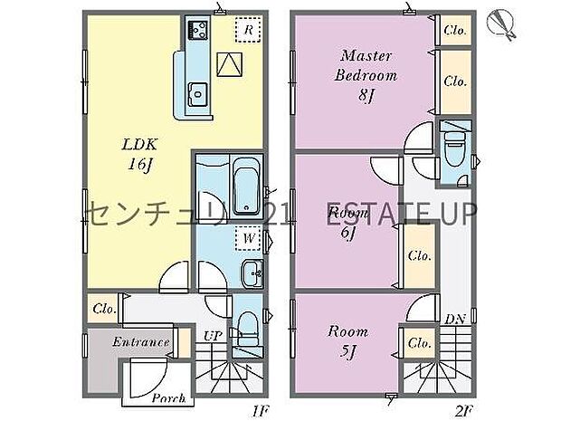 【間取り】ファミリーにおすすめの3LDK。寝室、お子様のお部屋など分けた使いかたが可能です。