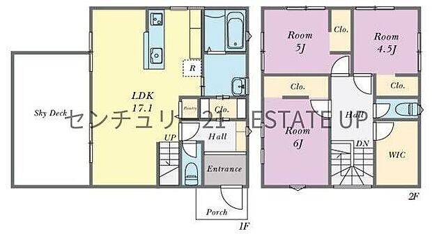 【間取り】ファミリーにおすすめの3LDK。寝室、お子様のお部屋など分けた使いかたが可能です。