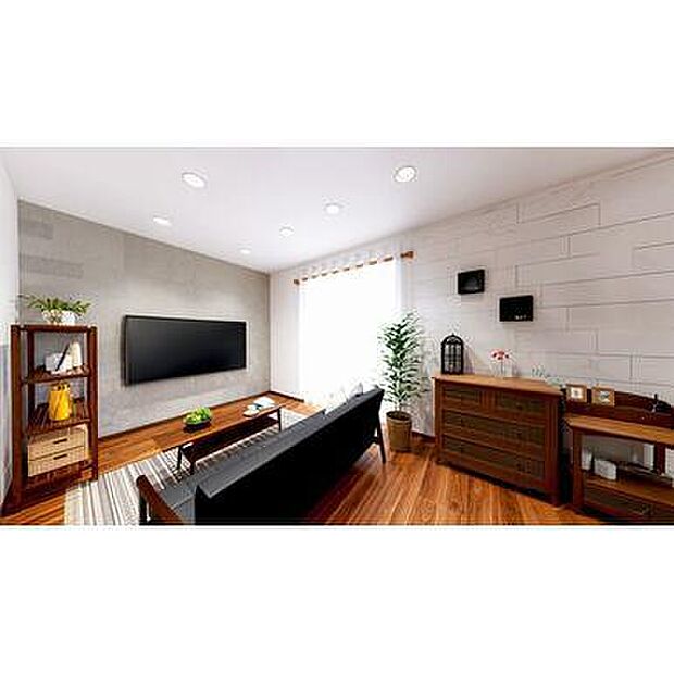 【リビング】お好きなインテリアなどを飾って、ご家族で安らげる癒しの空間をお作りいただけます。