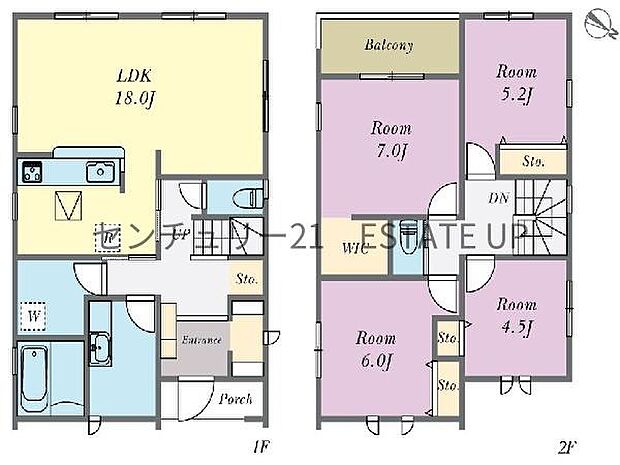 【間取り】ファミリーにおすすめの4LDK。寝室、お子様のお部屋など分けた使いかたが可能です。