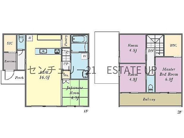 【間取り】ファミリーにおすすめの4LDK。寝室、お子様のお部屋など分けた使いかたが可能です。