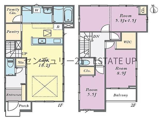 【間取り】ファミリーにおすすめの4LDK。寝室、お子様のお部屋など分けた使いかたが可能です。