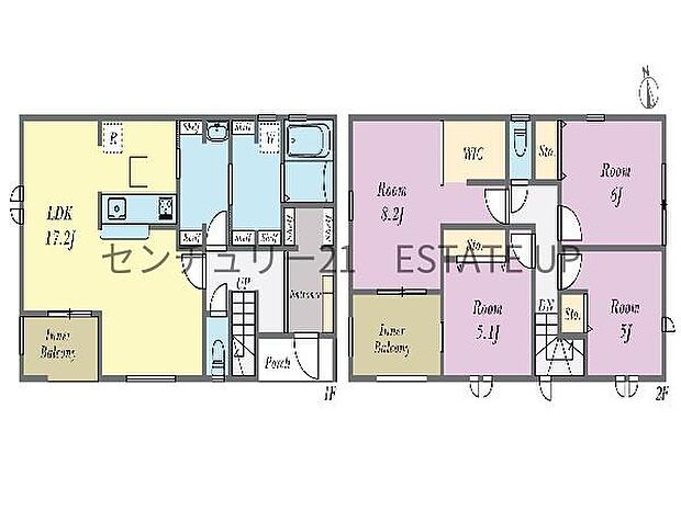 【間取り】ファミリーにおすすめの4LDK。寝室、お子様のお部屋など分けた使いかたが可能です。