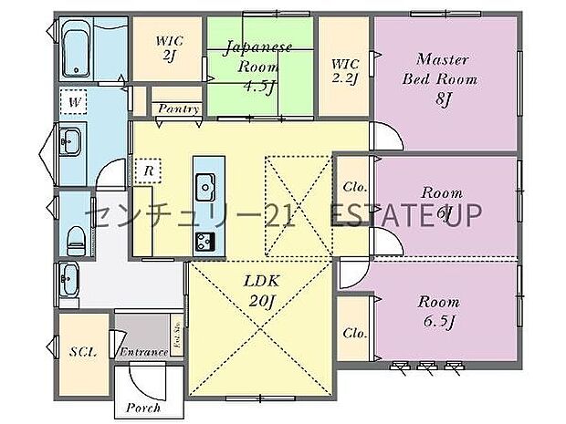 【間取り】ファミリーにおすすめの4LDK。寝室、お子様のお部屋など分けた使いかたが可能です。