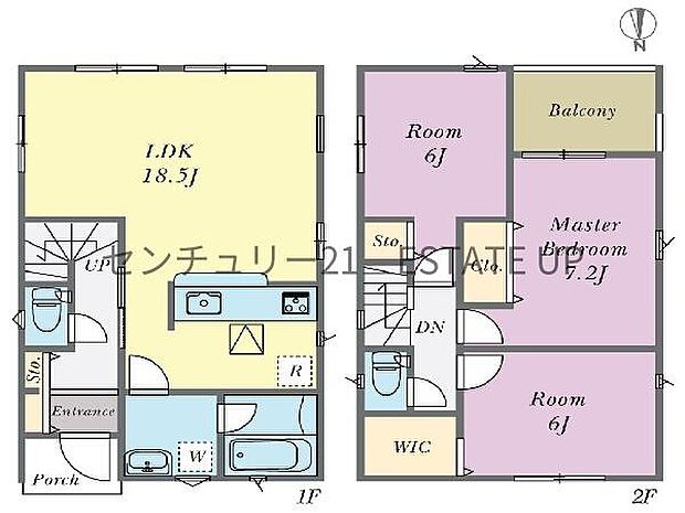 【間取り】ファミリーにおすすめの3LDK。寝室、お子様のお部屋など分けた使いかたが可能です。