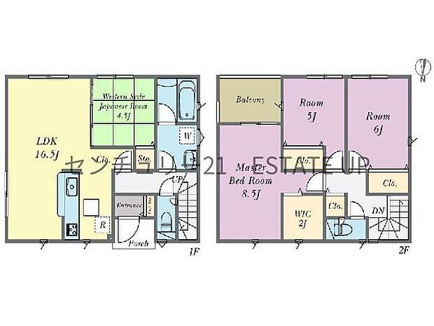 【間取り】ファミリーにおすすめの4LDK。寝室、お子様のお部屋など分けた使いかたが可能です。