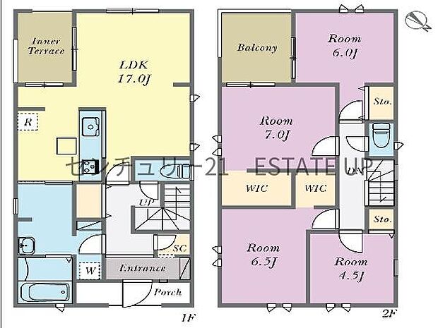 【間取り】ファミリーにおすすめの4LDK。寝室、お子様のお部屋など分けた使いかたが可能です。