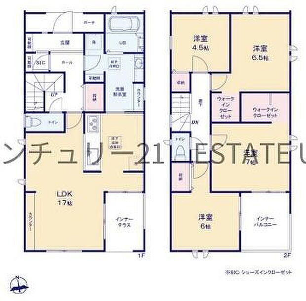 【間取り】ファミリーにおすすめの4LDK。寝室、お子様のお部屋など分けた使いかたが可能です。