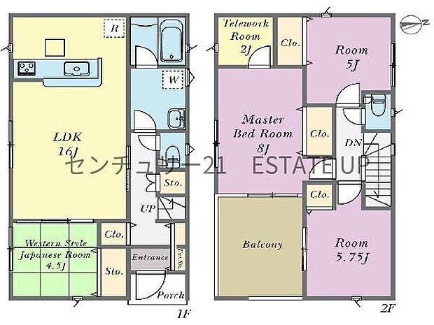 【間取り】ファミリーにおすすめの4SLDK。寝室、お子様のお部屋など分けた使いかたが可能です。