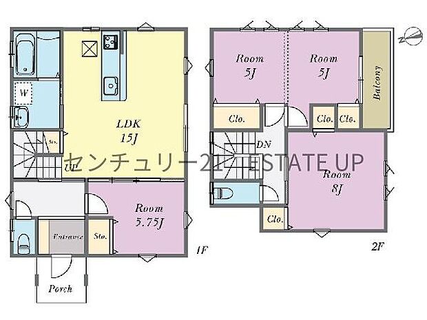 【間取り】ファミリーにおすすめの4LDK。寝室、お子様のお部屋など分けた使いかたが可能です。