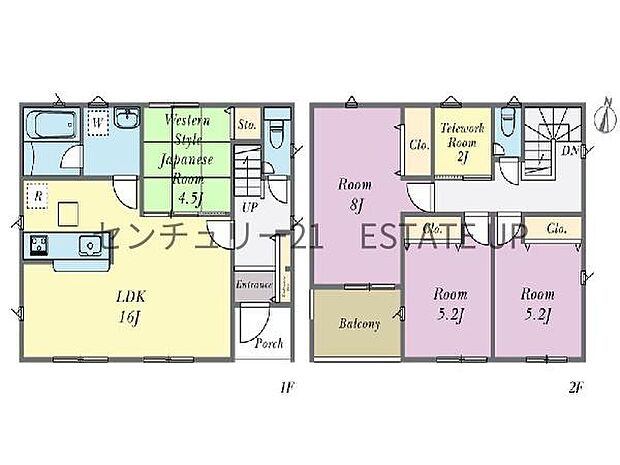 【間取り】ファミリーにおすすめの4SLDK。寝室、お子様のお部屋など分けた使いかたが可能です。
