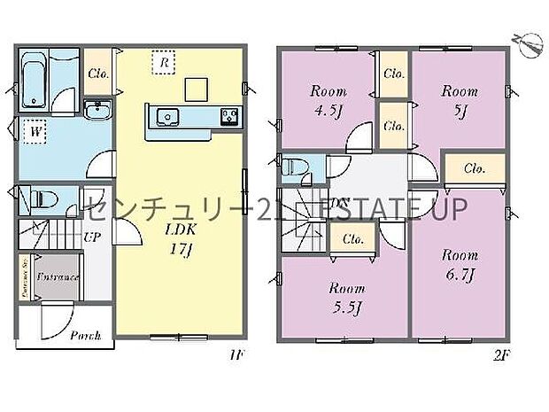 【間取り】ファミリーにおすすめの4LDK。寝室、お子様のお部屋など分けた使いかたが可能です。