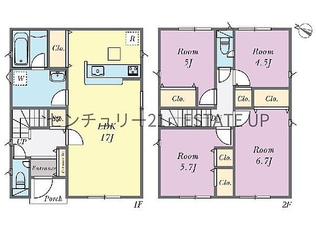 【間取り】ファミリーにおすすめの4LDK。寝室、お子様のお部屋など分けた使いかたが可能です。